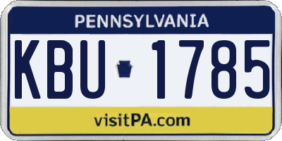 PA license plate KBU1785