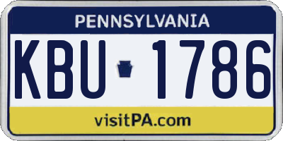 PA license plate KBU1786