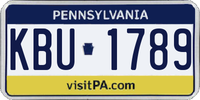 PA license plate KBU1789