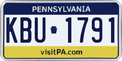 PA license plate KBU1791