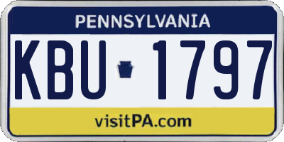 PA license plate KBU1797