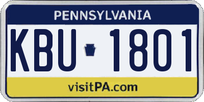 PA license plate KBU1801