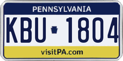 PA license plate KBU1804