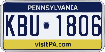 PA license plate KBU1806