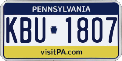 PA license plate KBU1807