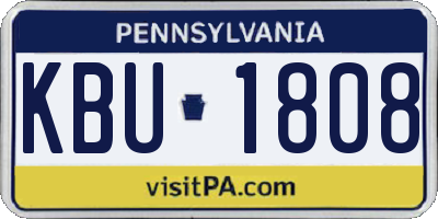 PA license plate KBU1808