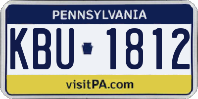 PA license plate KBU1812