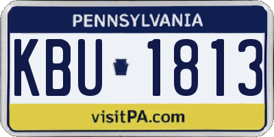 PA license plate KBU1813
