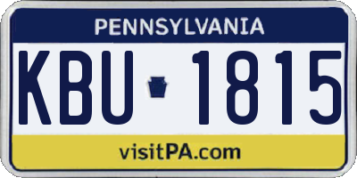 PA license plate KBU1815