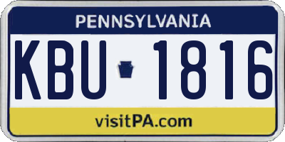 PA license plate KBU1816
