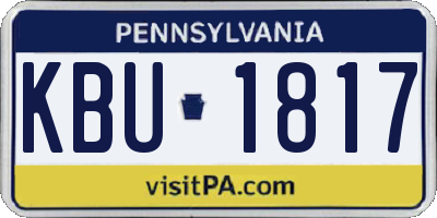 PA license plate KBU1817