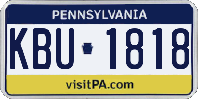 PA license plate KBU1818