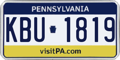PA license plate KBU1819