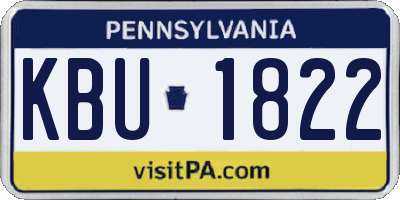 PA license plate KBU1822