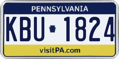 PA license plate KBU1824