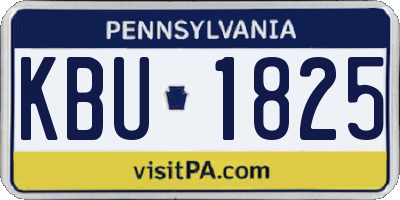 PA license plate KBU1825