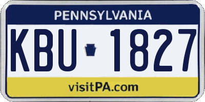 PA license plate KBU1827