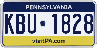 PA license plate KBU1828