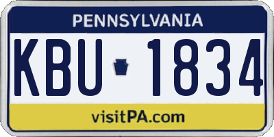 PA license plate KBU1834