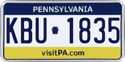 PA license plate KBU1835