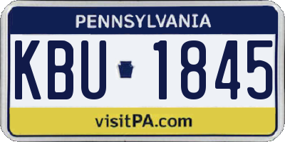 PA license plate KBU1845