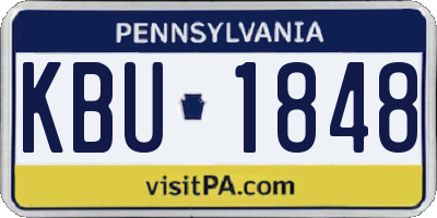 PA license plate KBU1848