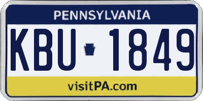 PA license plate KBU1849