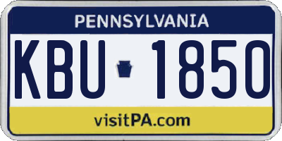 PA license plate KBU1850