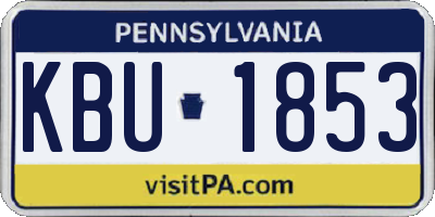 PA license plate KBU1853