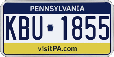 PA license plate KBU1855