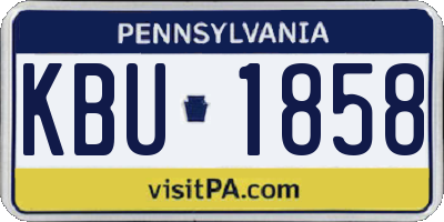 PA license plate KBU1858