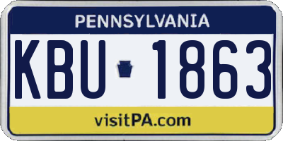 PA license plate KBU1863