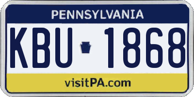 PA license plate KBU1868
