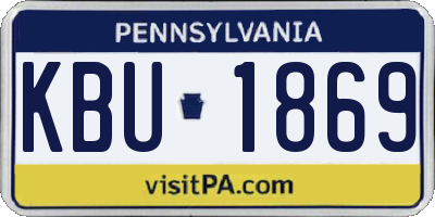PA license plate KBU1869