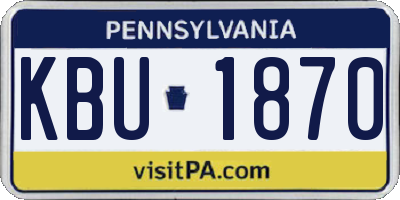 PA license plate KBU1870