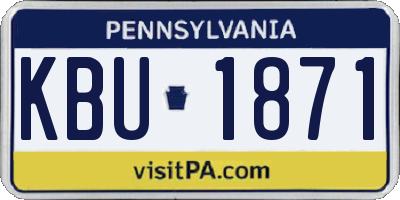 PA license plate KBU1871