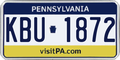 PA license plate KBU1872