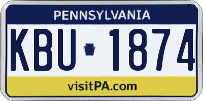 PA license plate KBU1874