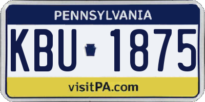 PA license plate KBU1875