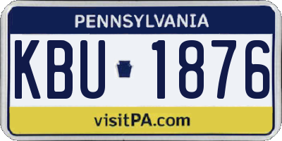 PA license plate KBU1876
