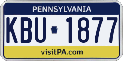 PA license plate KBU1877
