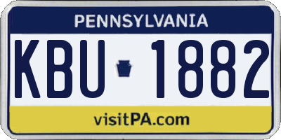 PA license plate KBU1882