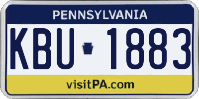 PA license plate KBU1883