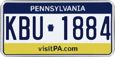 PA license plate KBU1884