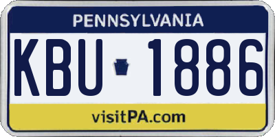 PA license plate KBU1886