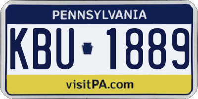 PA license plate KBU1889