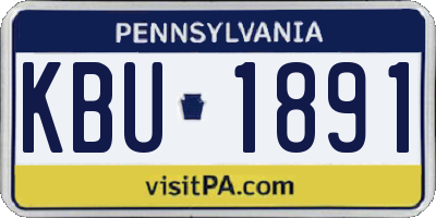 PA license plate KBU1891