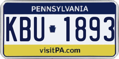 PA license plate KBU1893
