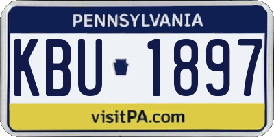 PA license plate KBU1897
