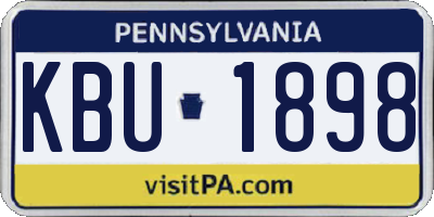 PA license plate KBU1898